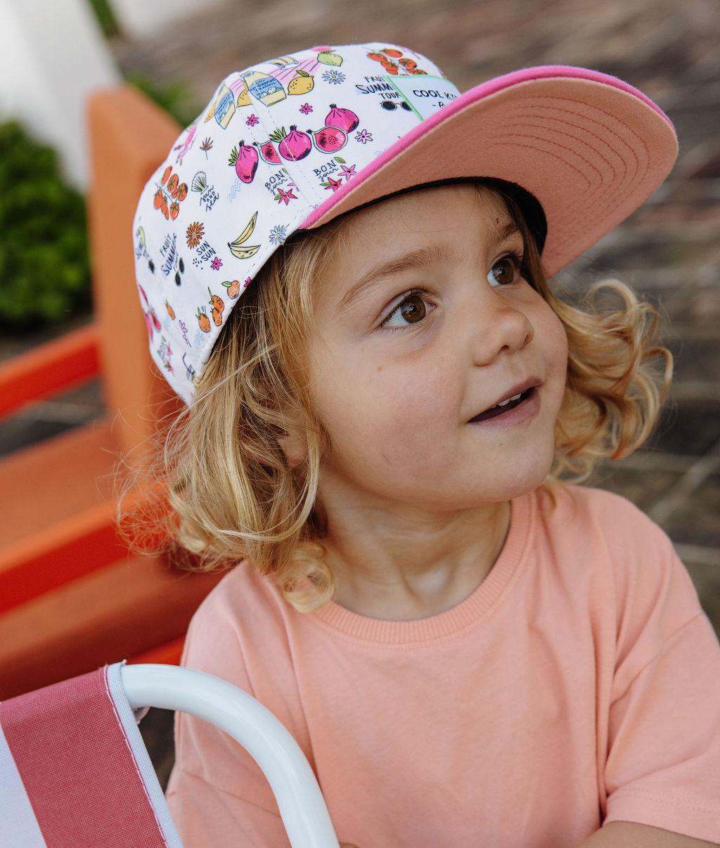 Cappellino bambino illustrato visiera piatta rosa Hello Hossy