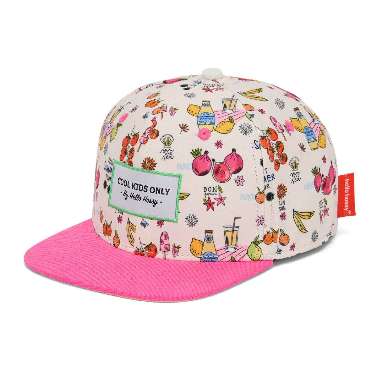 Cappellino bambino stampato visiera rosa non indossato Hello Hossy