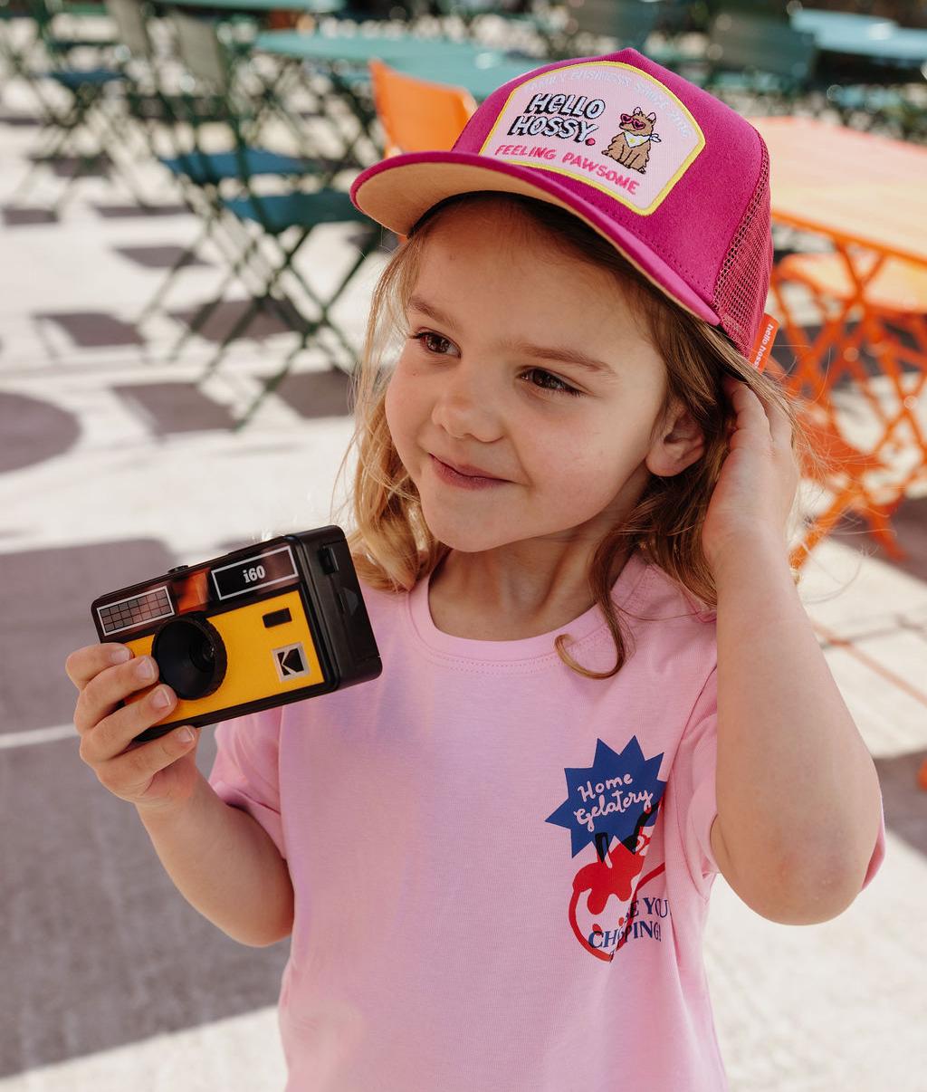 Cappellino bambino fuchsia visiera curva patch Hello Hossy