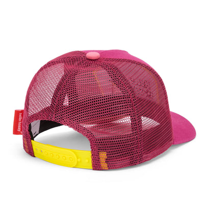 Cappellino bambino fuchsia visiera curva rete giallo Hello Hossy