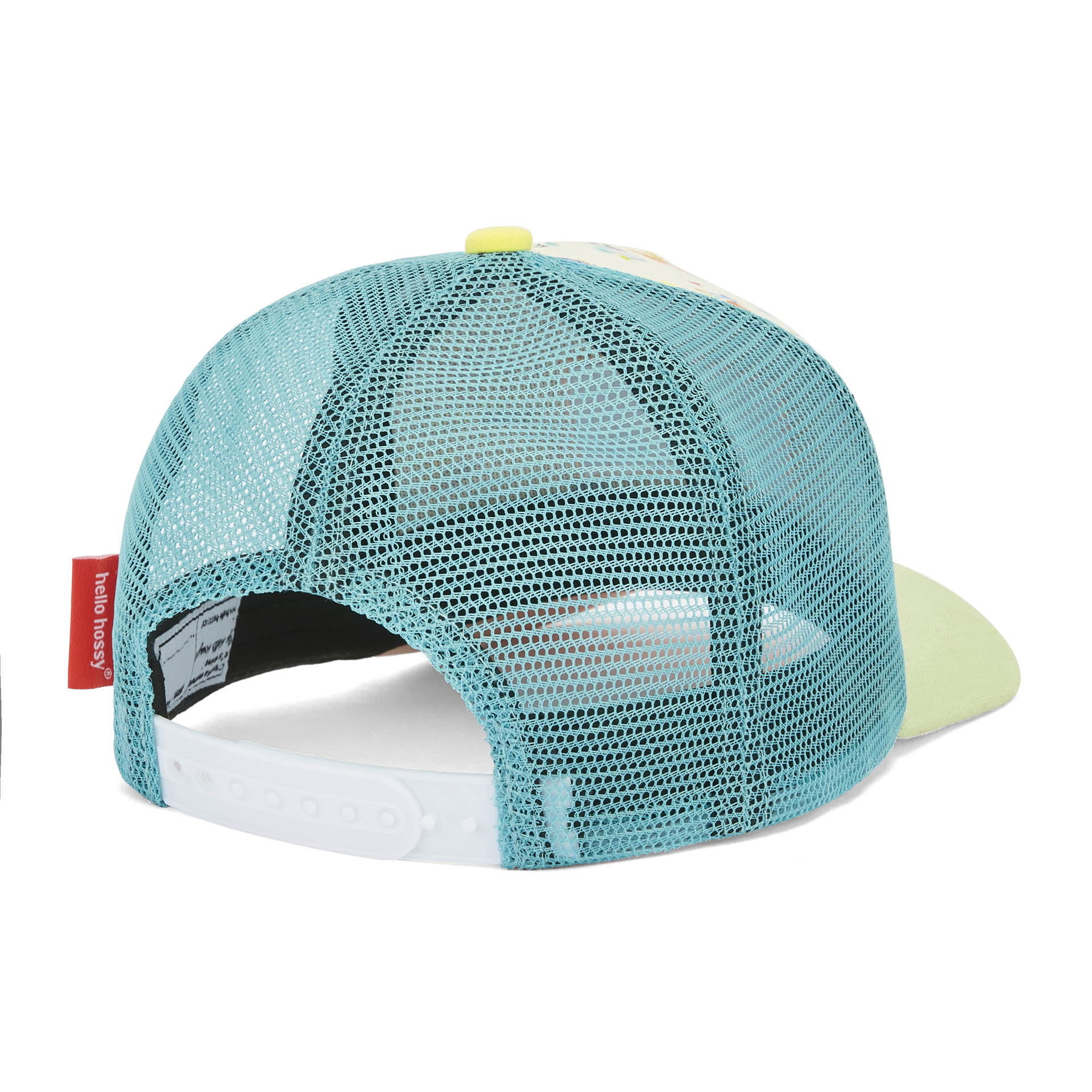 Cappellino bambino Beige blu rete posteriore regolabile visiera curva Hello Hossy