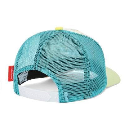 Cappellino bambino Beige blu rete posteriore regolabile visiera curva Hello Hossy