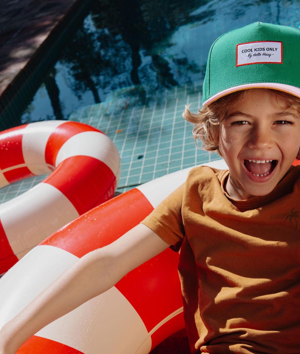 Cappellino verde da bambino indossato, Hello Hossy