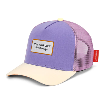 Cappellino bambino trucker violette e rosa non indossato Hello Hossy