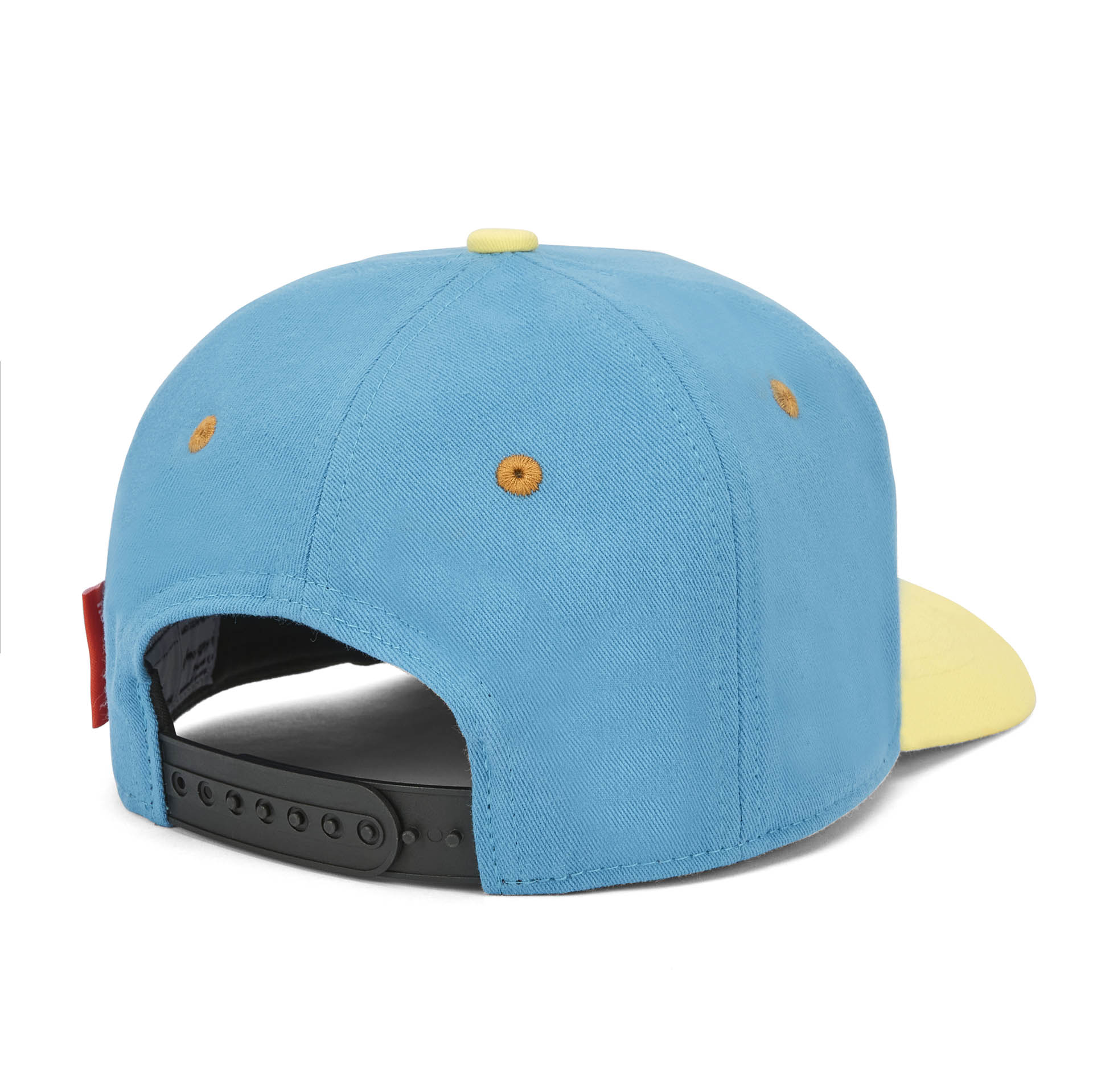 Cappellino bambino blu giallo visiera curva regolabile Hello Hossy
