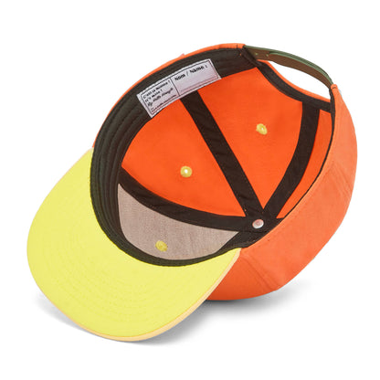 Cappellino bambino arancione giallo visiera piatta regolabile Hello Hossy