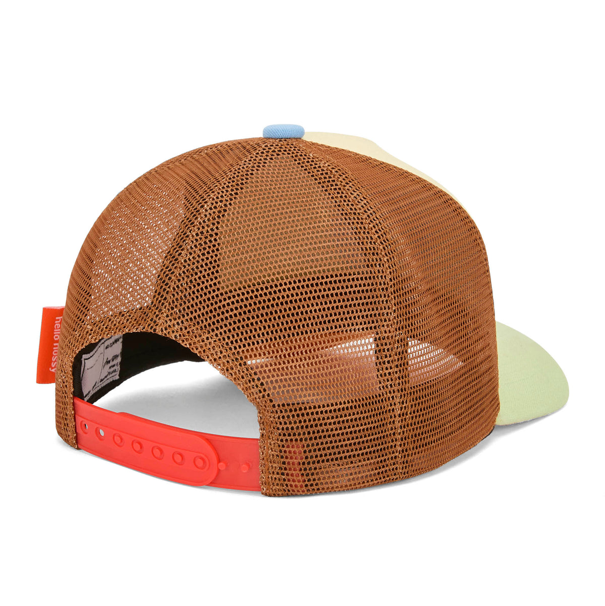 Cappellino per bambini marrone, Beige e verde, visiera curva, rete regolabile Hello Hossy