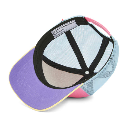 Cappellino bambino rosa giallo blu visiera curva Hello Hossy