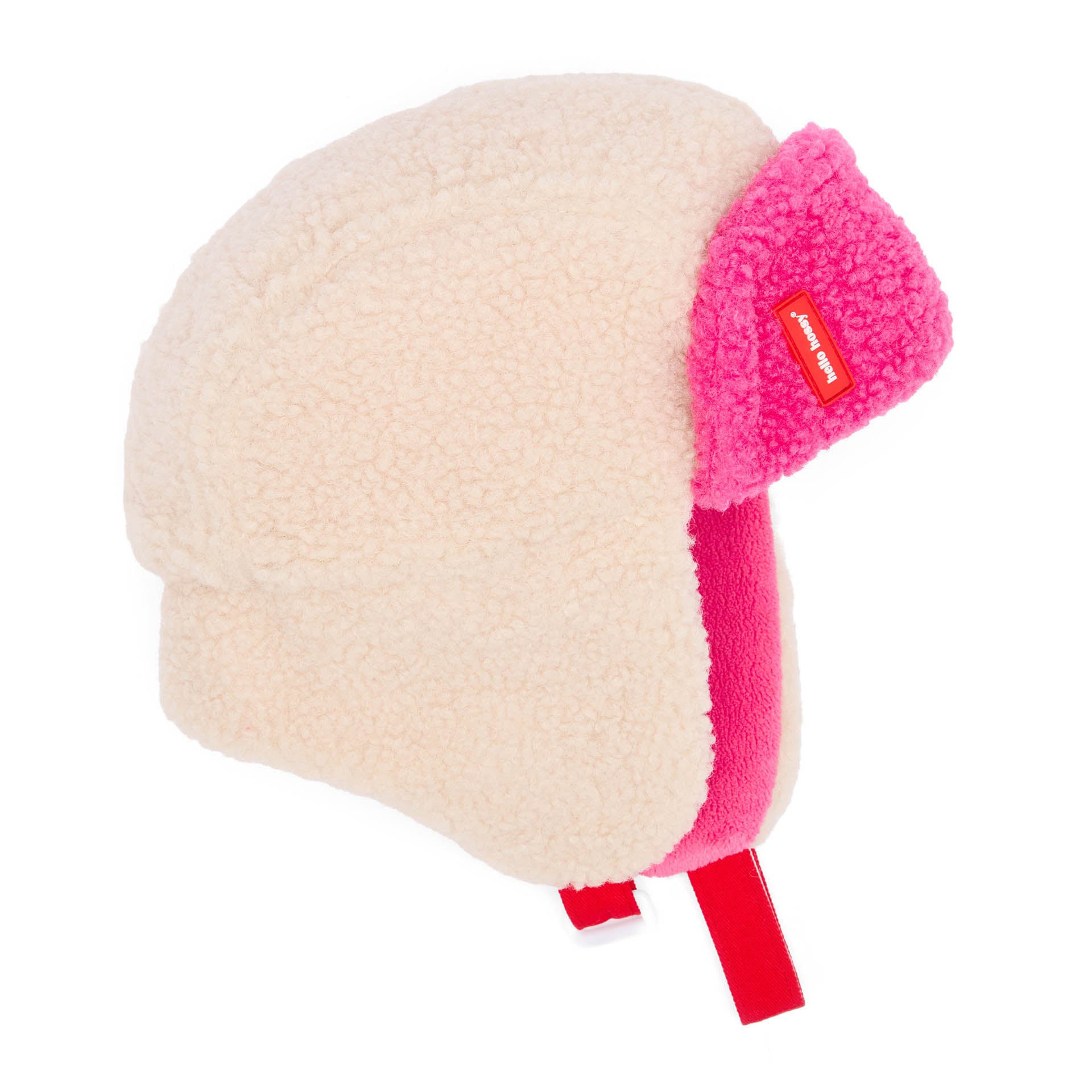 Colbacco bambino bianco, fodera in pile rosa, paraorecchie removibili Hello Hossy