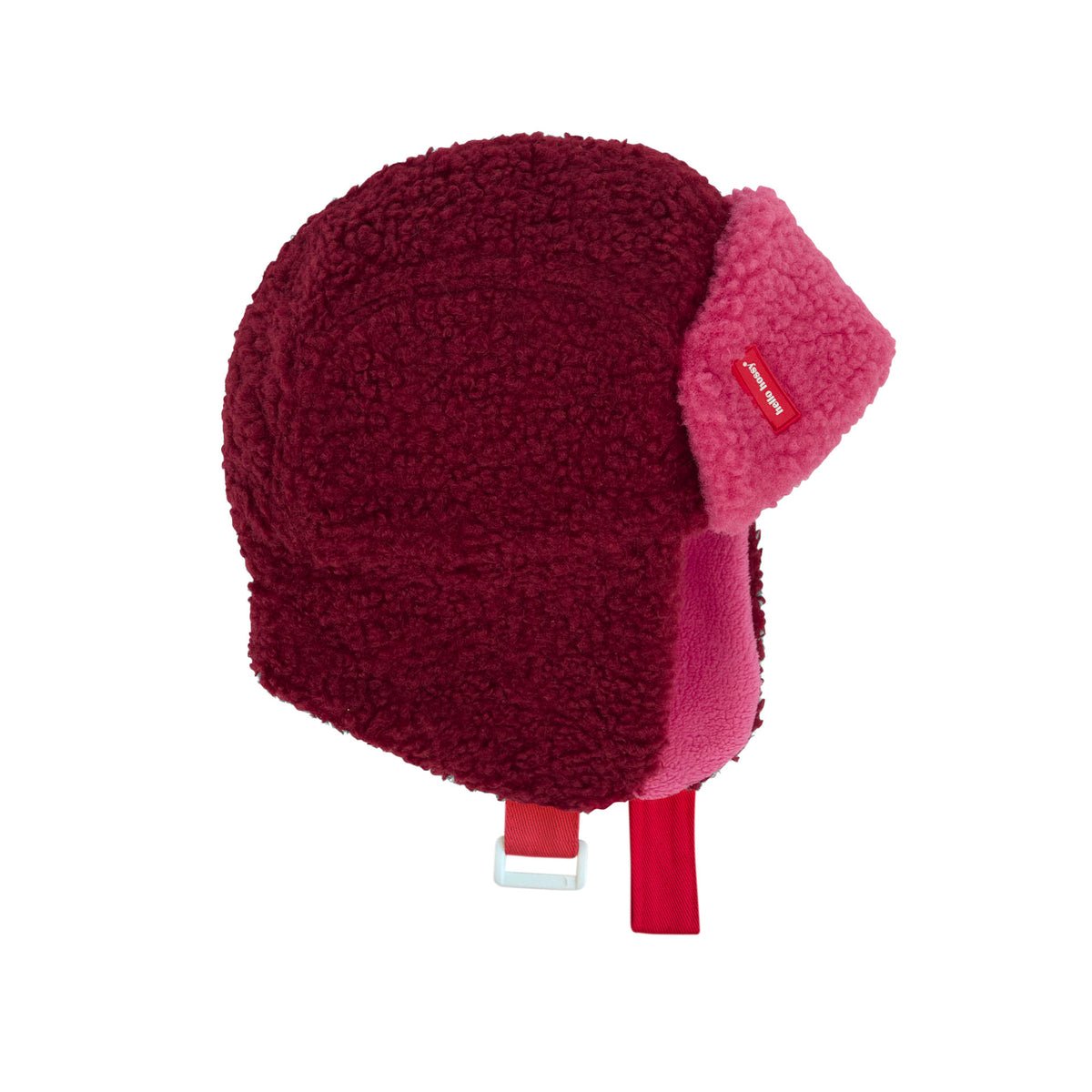 Colbacco in sherpa e pile bicolore Cozy Tara per bambino e bebè – vista laterale