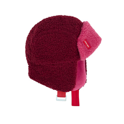 Colbacco in sherpa e pile bicolore Cozy Tara per bambino e bebè – vista laterale