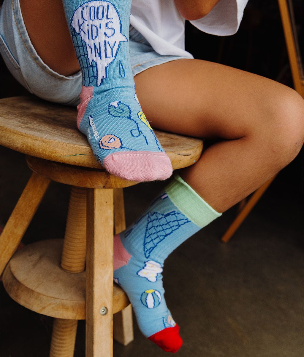 Calzini per bambini Blue Cream, cotone biologico, accessorio colorato, regalo per bambini, da 1 anno, Cool Kids Only !
