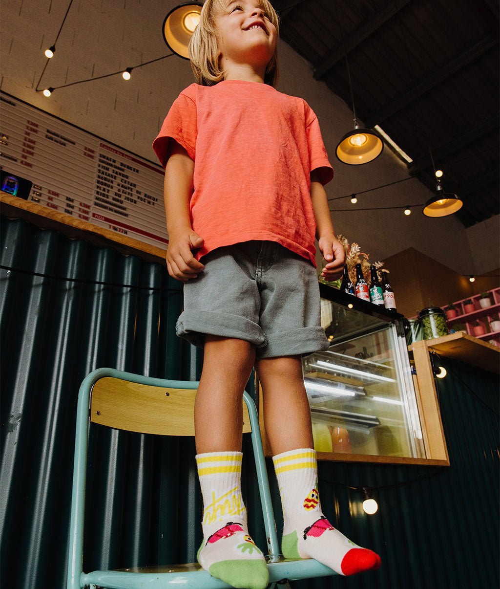 Calzini Bambini Cool Trip, cotone biologico, accessorio colorato, regalo bambino, da 1 anno, Cool Kids Only !
