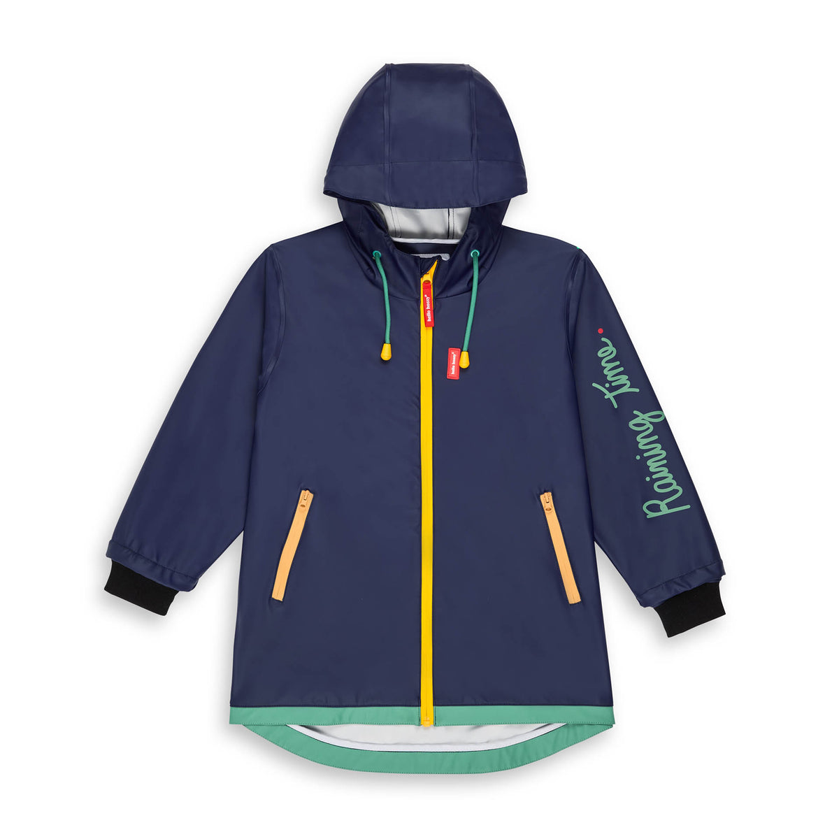 Giacca cerata Night impermeabile per bambini – vista piatta, frontale