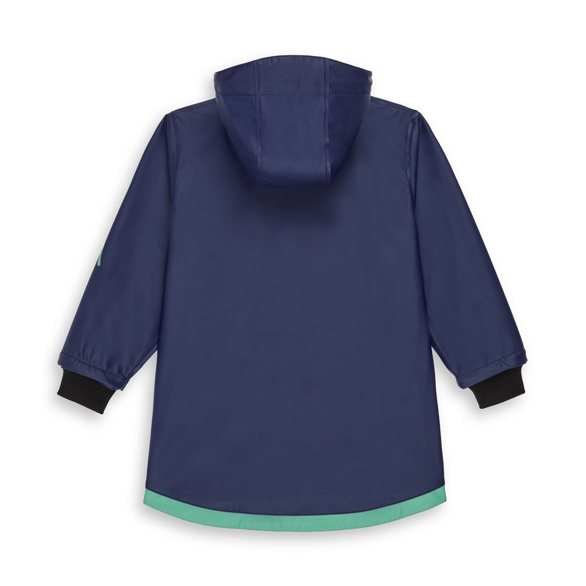 Giacca cerata con cappuccio Night per bambini – vista piatta, da dietro