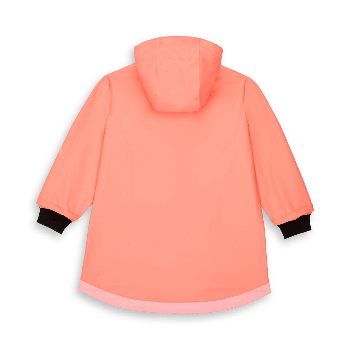 Giacca cerata con cappuccio Pink per bambini – vista piatta, dal retro