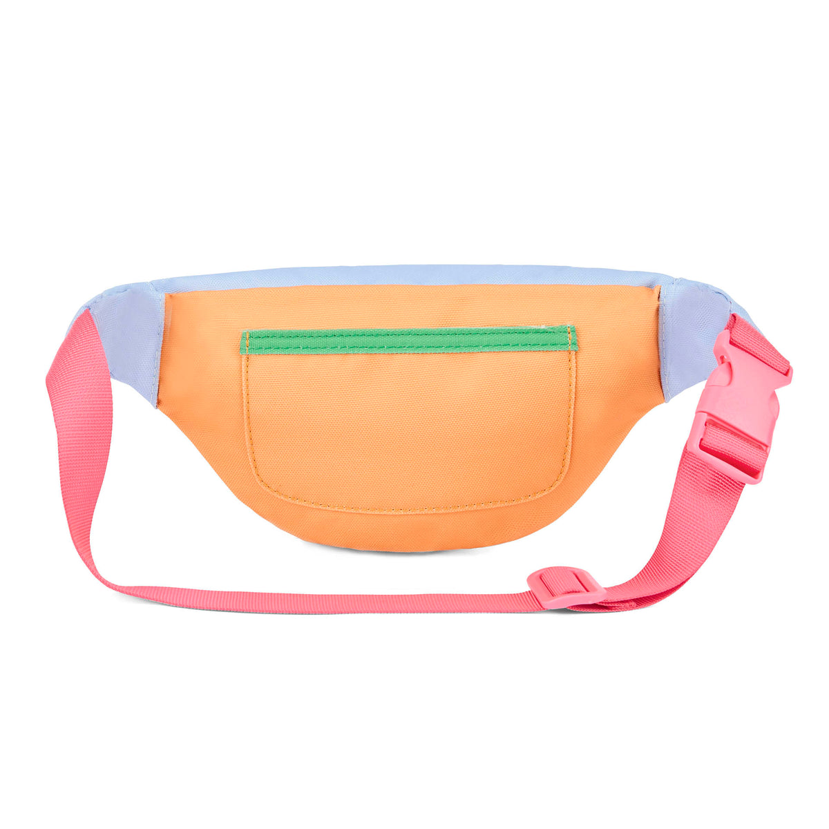 Marsupio bambino arancione, tasca con zip, tracolla rosa Hello Hossy
