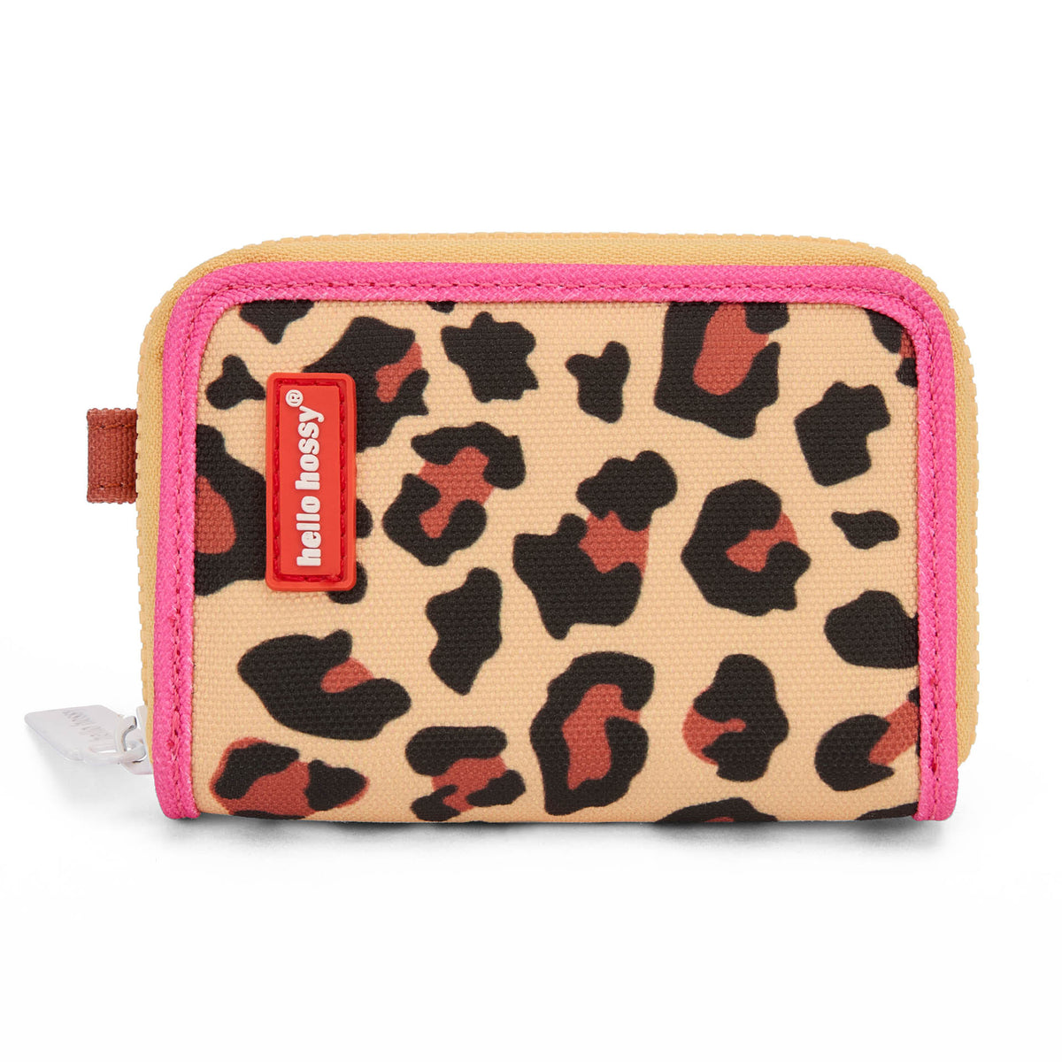 Portamonete bambino Beige stampato leopard bordo rosa Hello Hossy