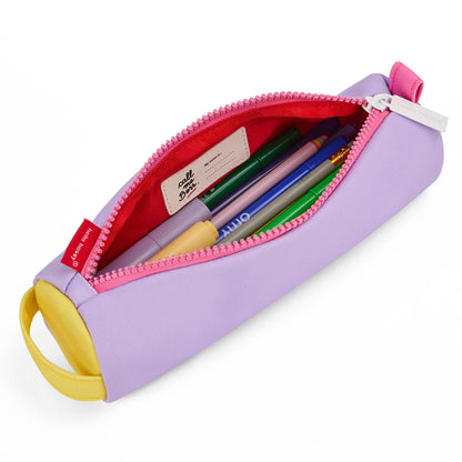Astuccio scolastico bambino viola interno rosso cerniera rosa Hello Hossy