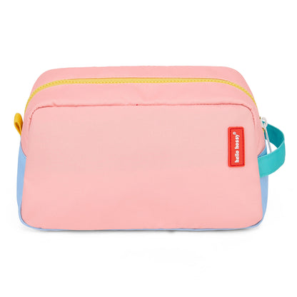 Beauty case bambino rosa chiusura con zip manico colorato Hello Hossy