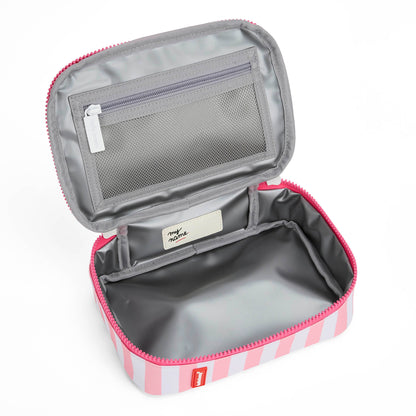 Borsa merenda bambino rosa a righe interno grigio Hello Hossy