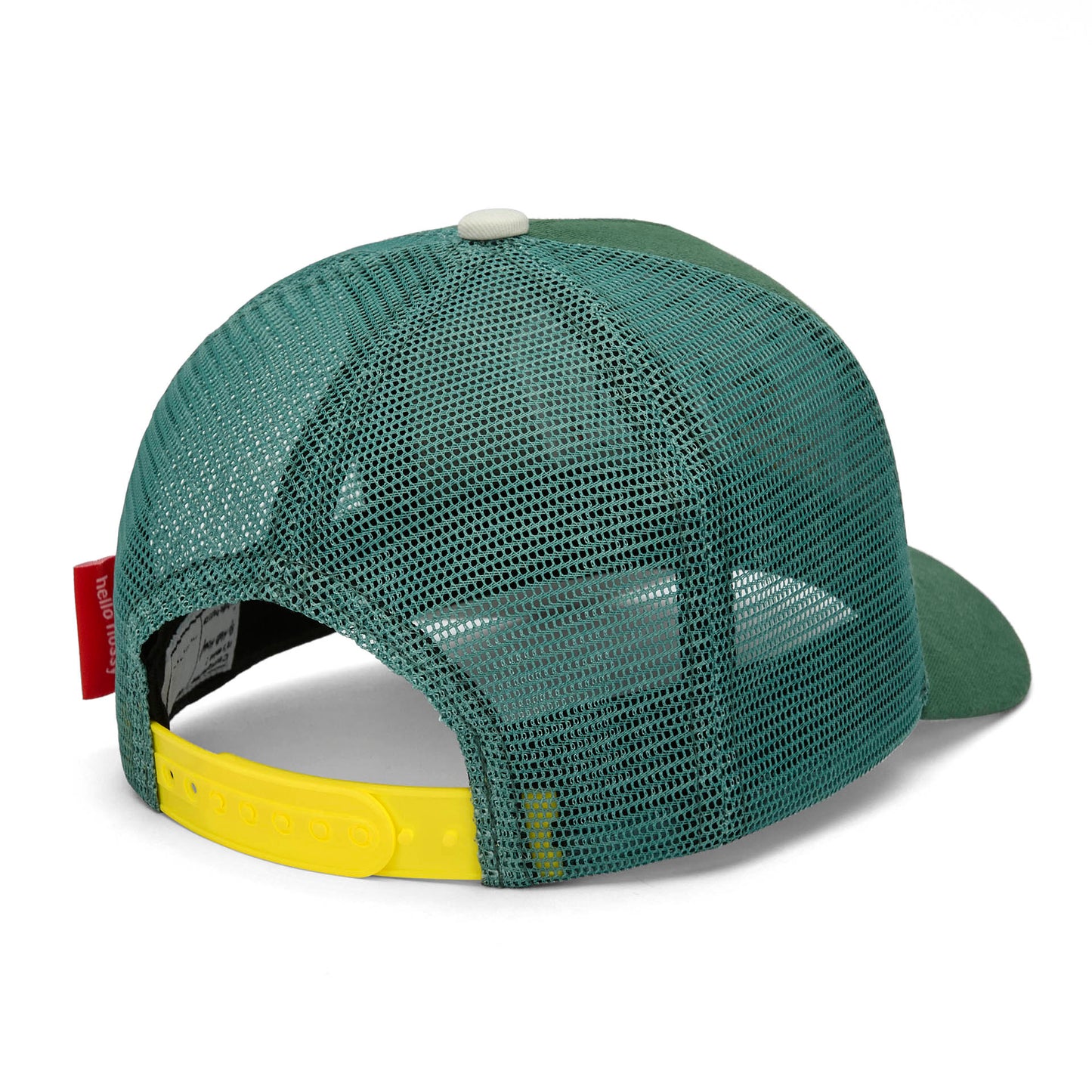 Cappellino bambino verde con rete posteriore regolabile e visiera curva Hello Hossy
