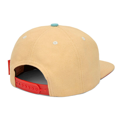Cappellino bambino crema visiera piatta bottone blu regolabile Hello Hossy