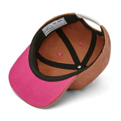 Cappellino bambino marrone visiera rosa interna Hello Hossy