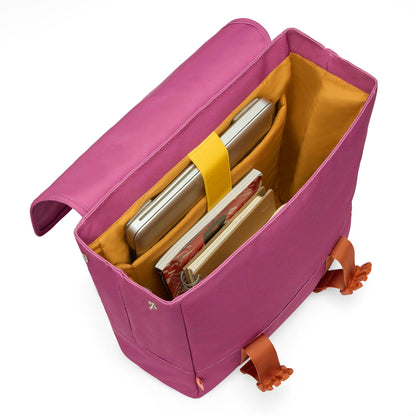 Zaino Mini Zinnia per bambini viola con interno giallo, tasche e scomparti Hello Hossy