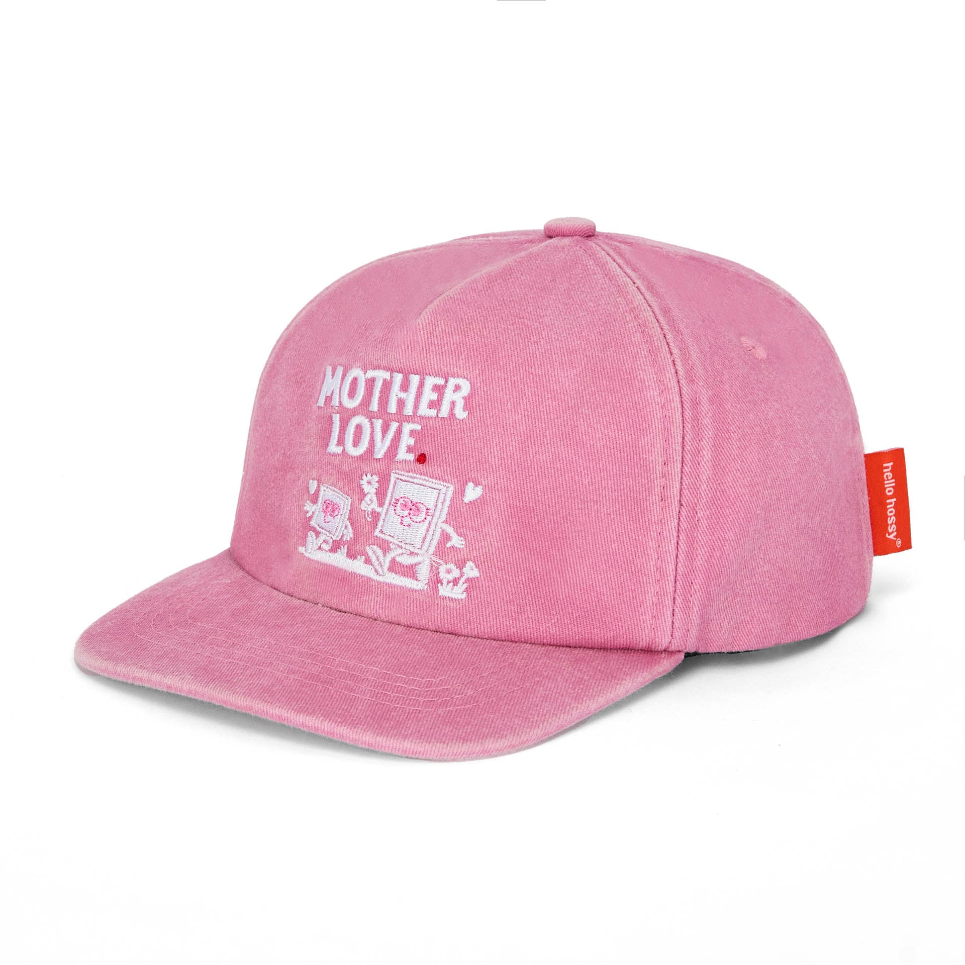 Cappellino per bambini rosa con visiera curva e ricamo Mother Love Hello Hossy