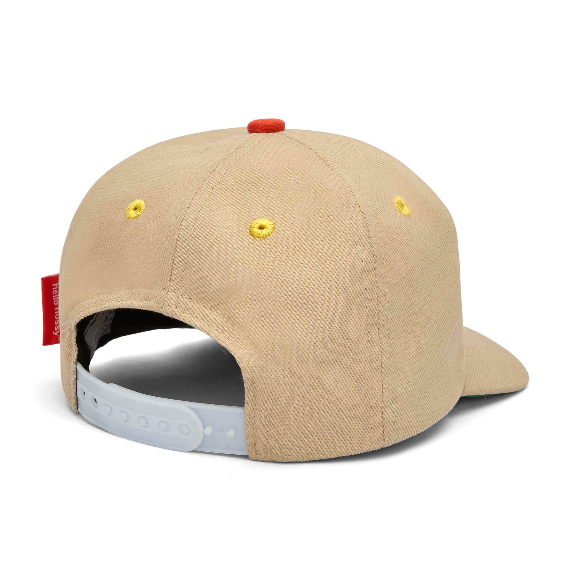 Cappellino bambino crema con visiera curva, patch musica Hello Hossy