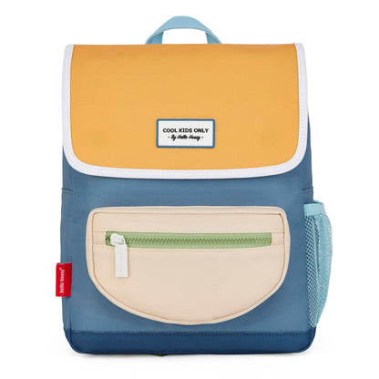 Zaino bambino blu giallo tasca Beige patch Cool Kids Hello Hossy