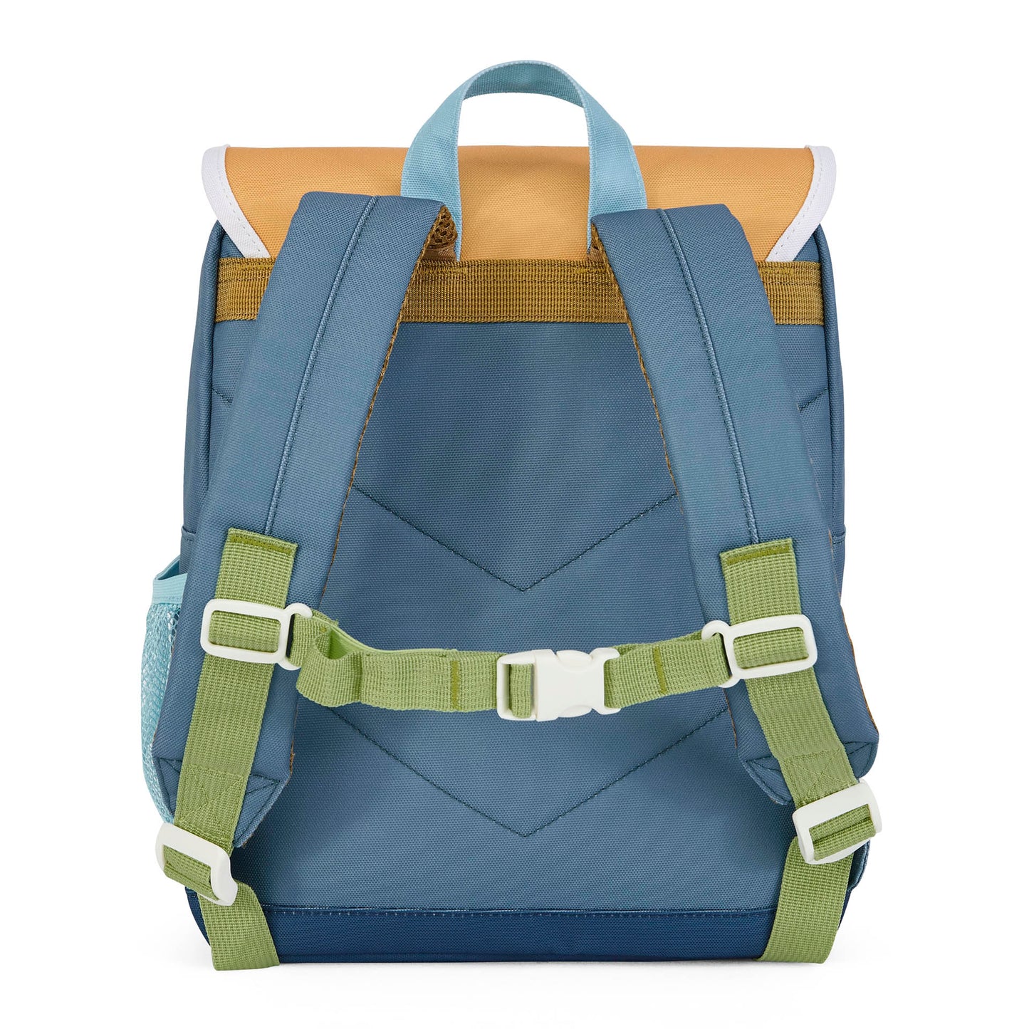 Zaino bambino blu con spalline verdi e schienale imbottito Hello Hossy