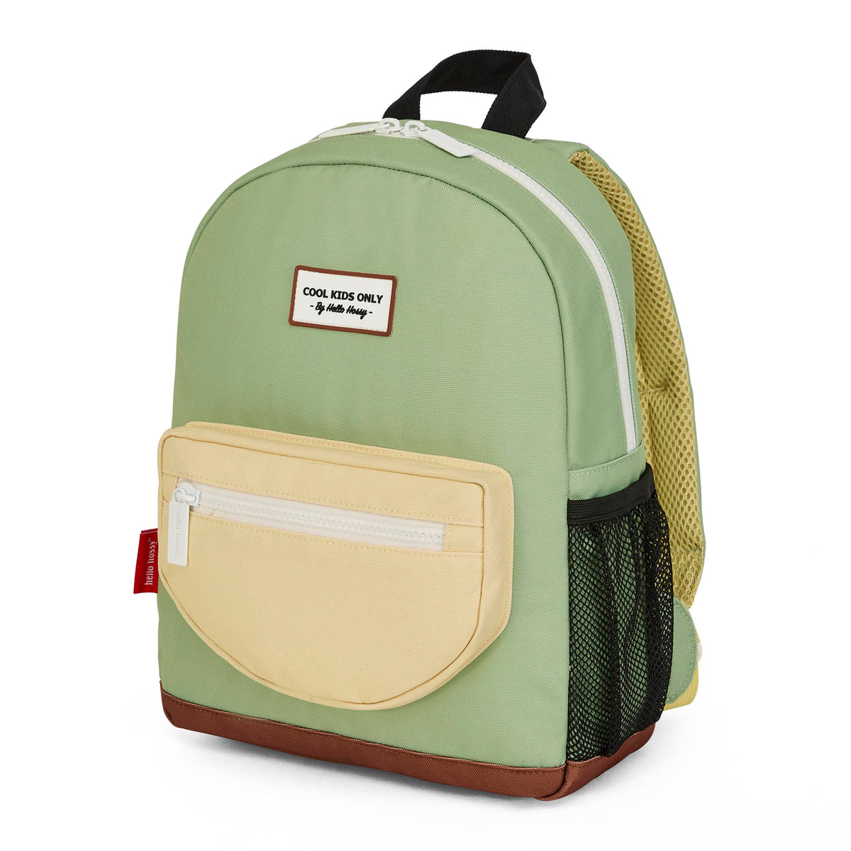 Zaino bambino verde tasca beige base marrone patch Cool Kids Only Hello Hossy