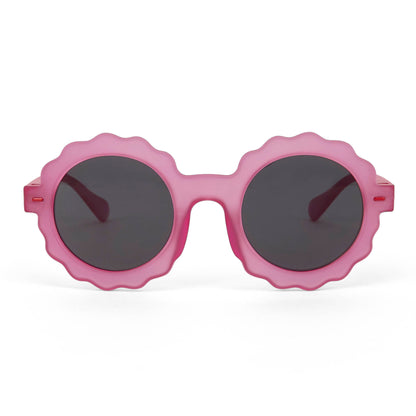 Occhiali da sole bambino fuchsia forma a fiore lenti scure Hello Hossy