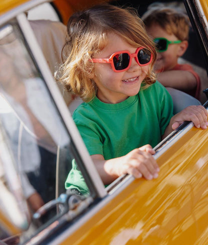 Occhiali da sole per bambini rossi, forma quadrata, montatura opaca Hello Hossy