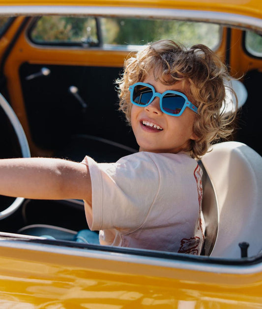 Occhiali da sole per bambini blu, forma quadrata, montatura spessa Hello Hossy