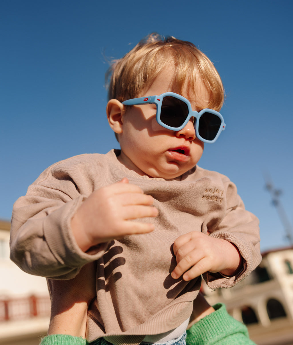 Occhiali da sole per bambini blu, forma quadrata, montatura spessa Hello Hossy