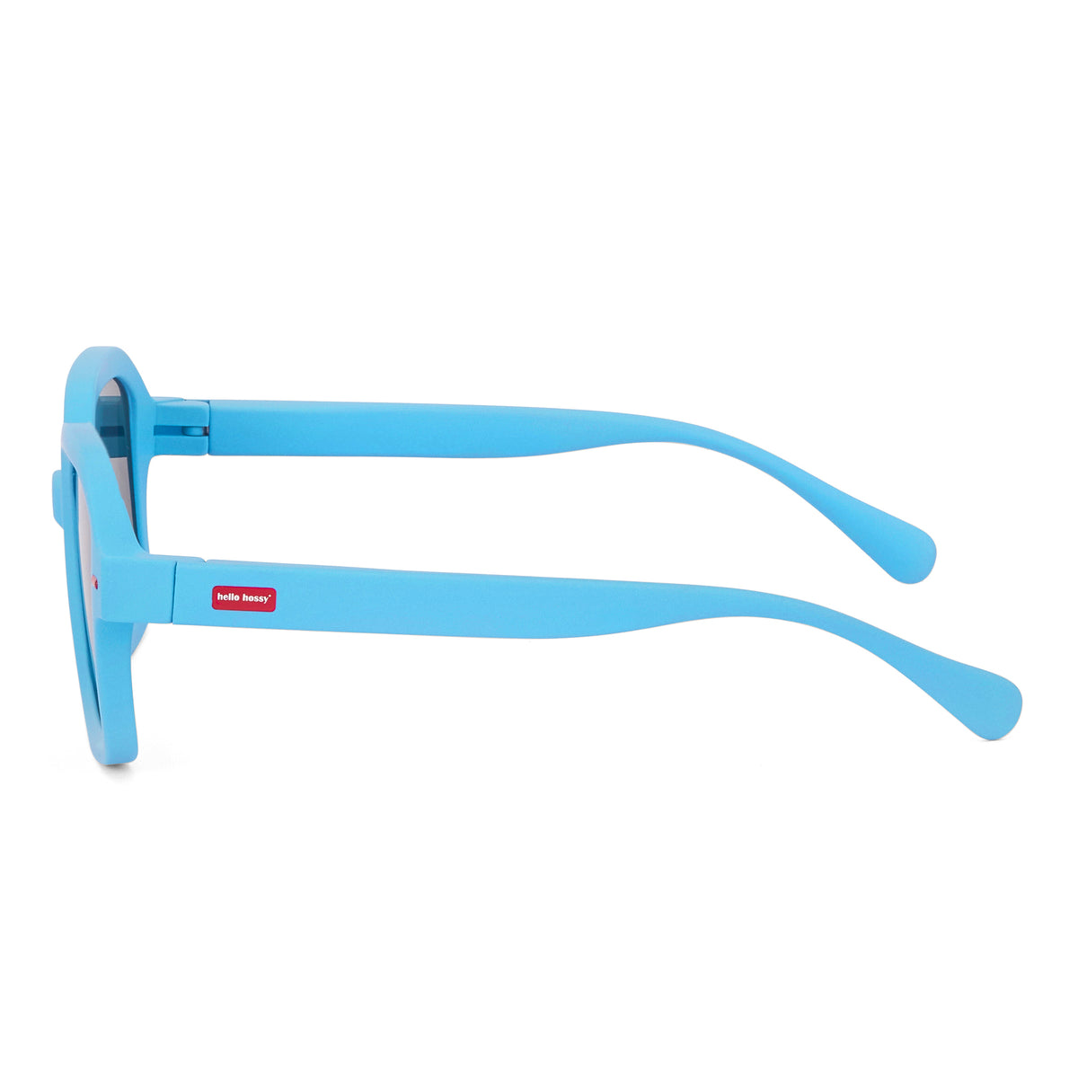 Occhiali da sole bambino blu forma quadrata aste opache Hello Hossy