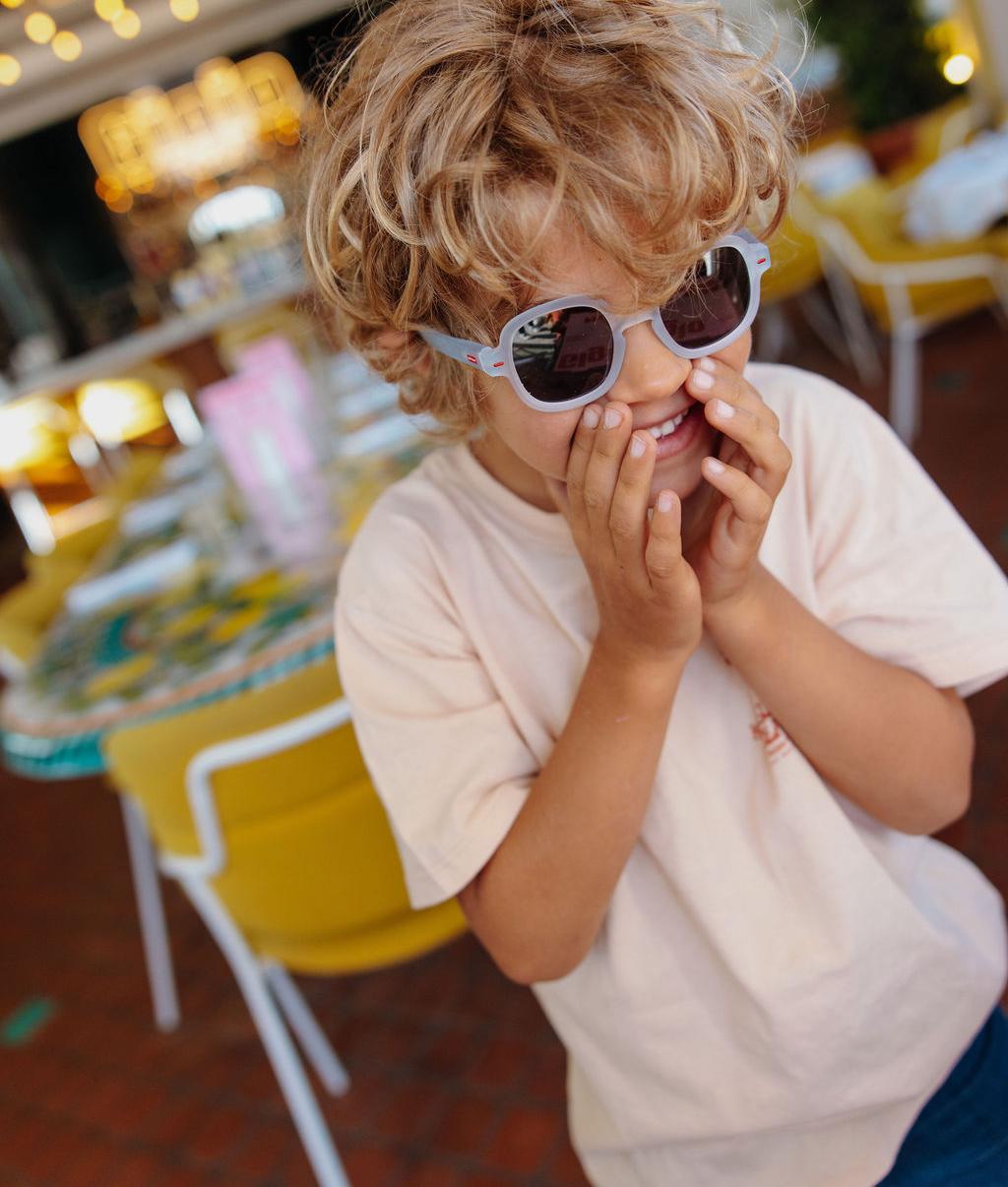 Occhiali da sole per bambini grigio blu, forma rotonda, Hello Hossy