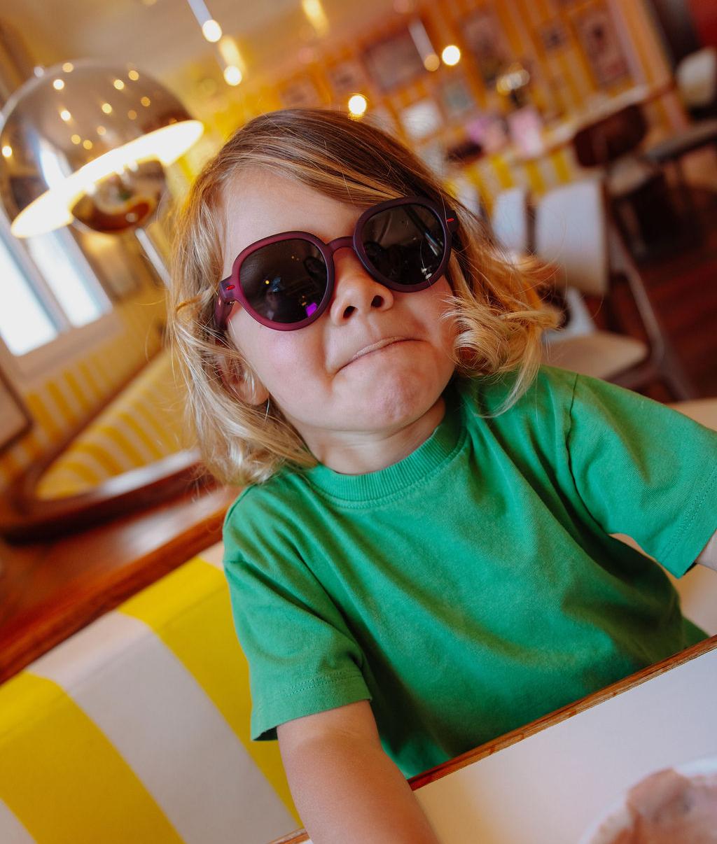 Occhiali da sole per bambini viola, forma rotonda, montatura spessa Hello Hossy