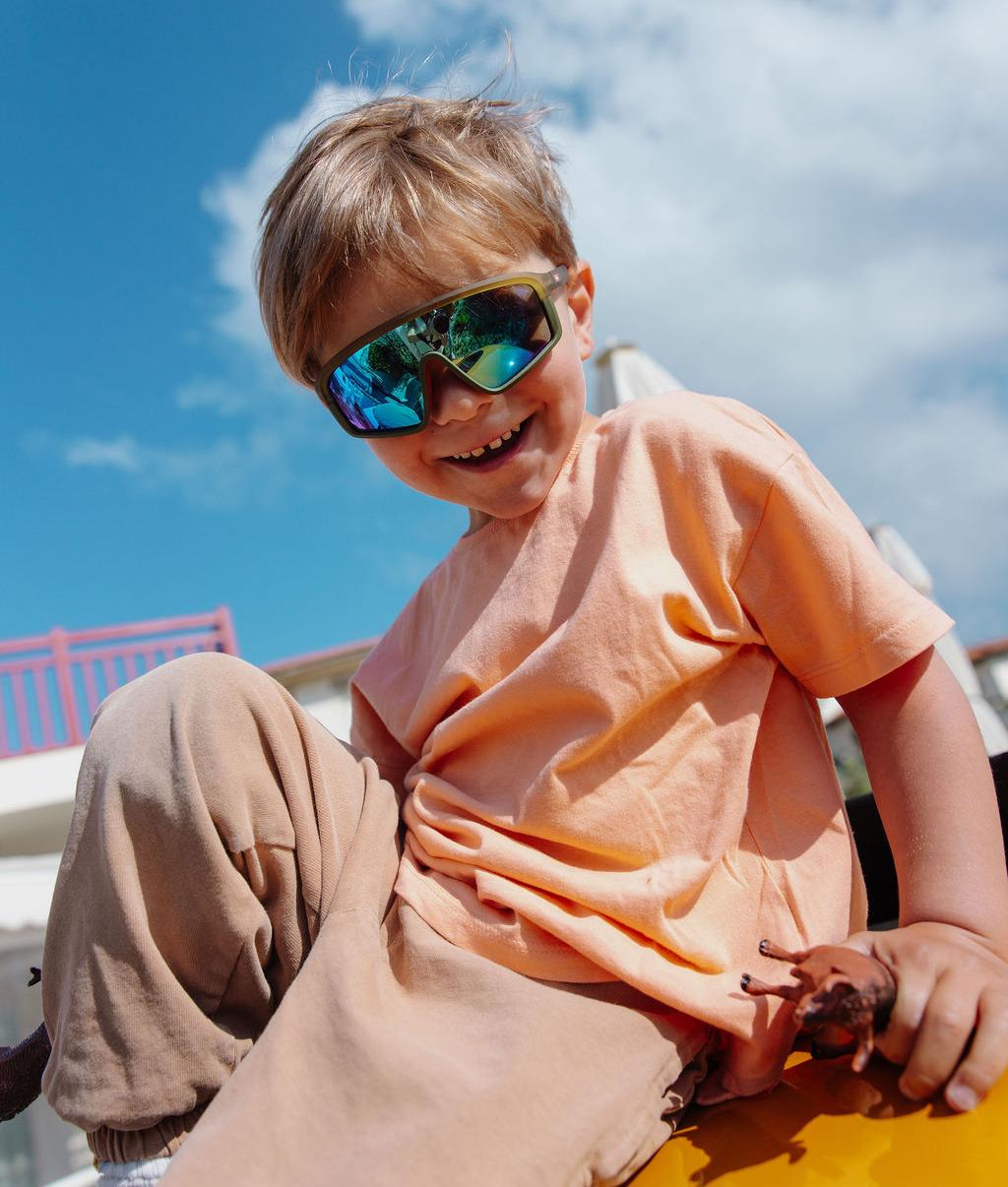 Occhiali da sole bambino verdi, forma sport, lenti polarizzate blu Hello Hossy