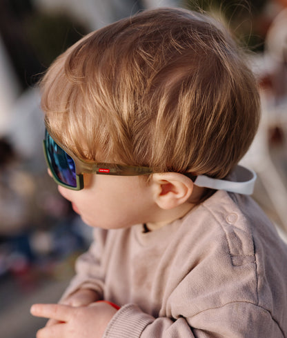 Occhiali da sole bambino verde forma sport lenti polarizzate Hello Hossy