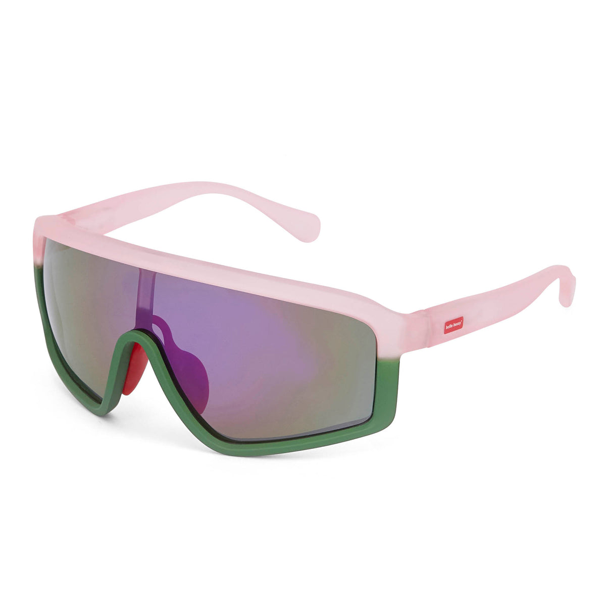 Occhiali da sole bambino bicolore rosa verde lenti specchiate Hello Hossy
