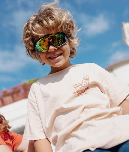 Occhiali da sole bambino neri, forma sport, lenti a specchio Hello Hossy