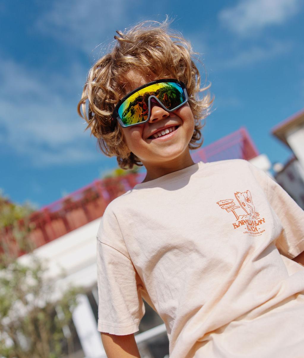 Occhiali da sole da bambino, forma sport, lenti a specchio Hello Hossy