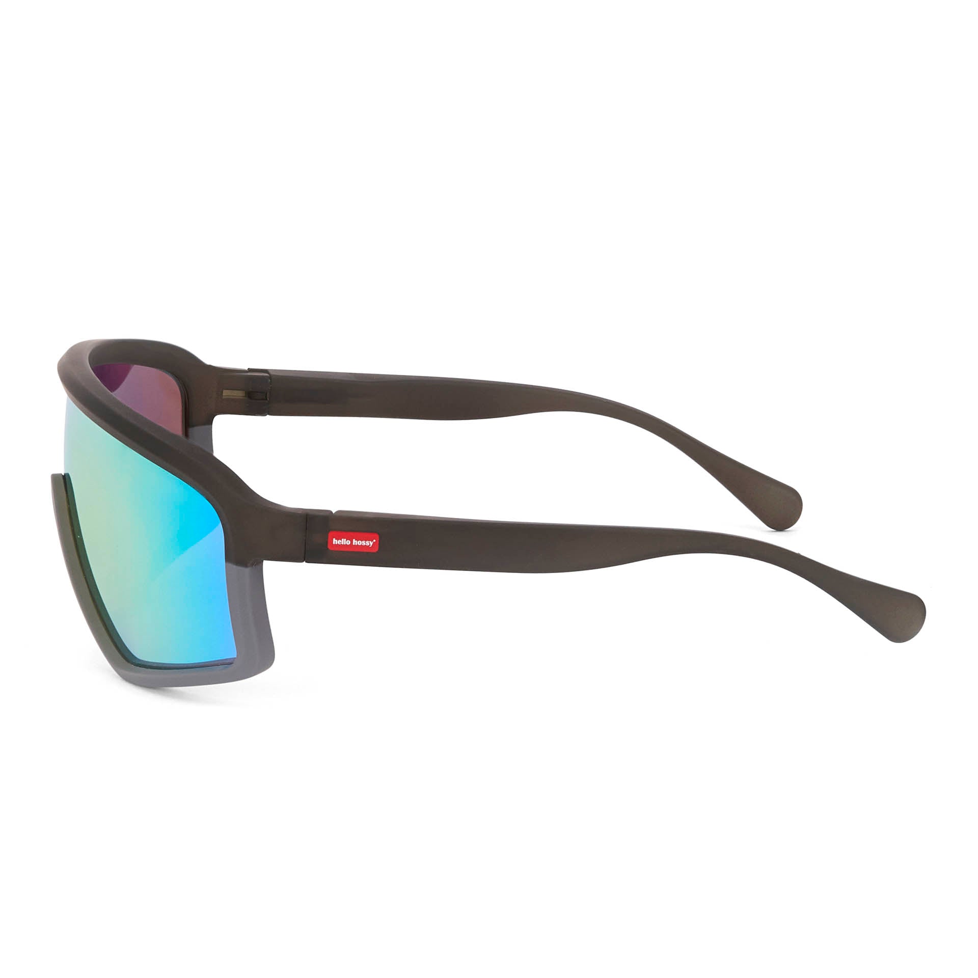 Occhiali da sole bambino forma sport lenti specchiate blu montatura opaca Hello Hossy