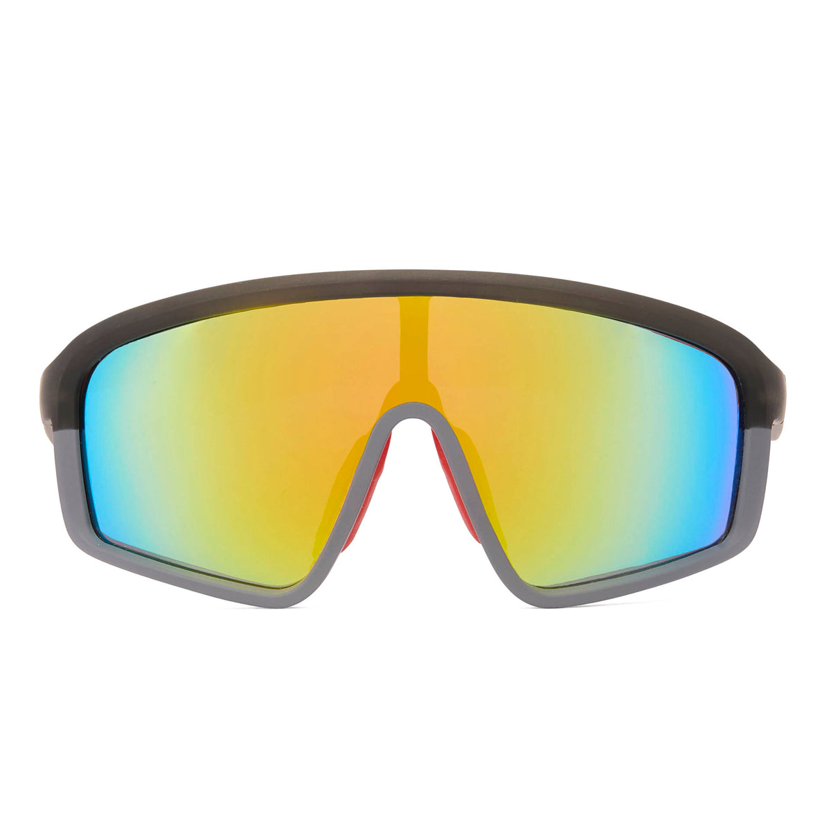 Occhiali da sole bambino forma sport lenti specchiate sfumate blu giallo nero Hello Hossy