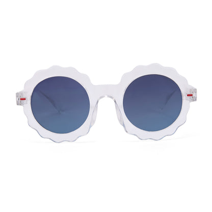 Occhiali da sole bambino bianchi, forma a fiore, lenti scure Hello Hossy