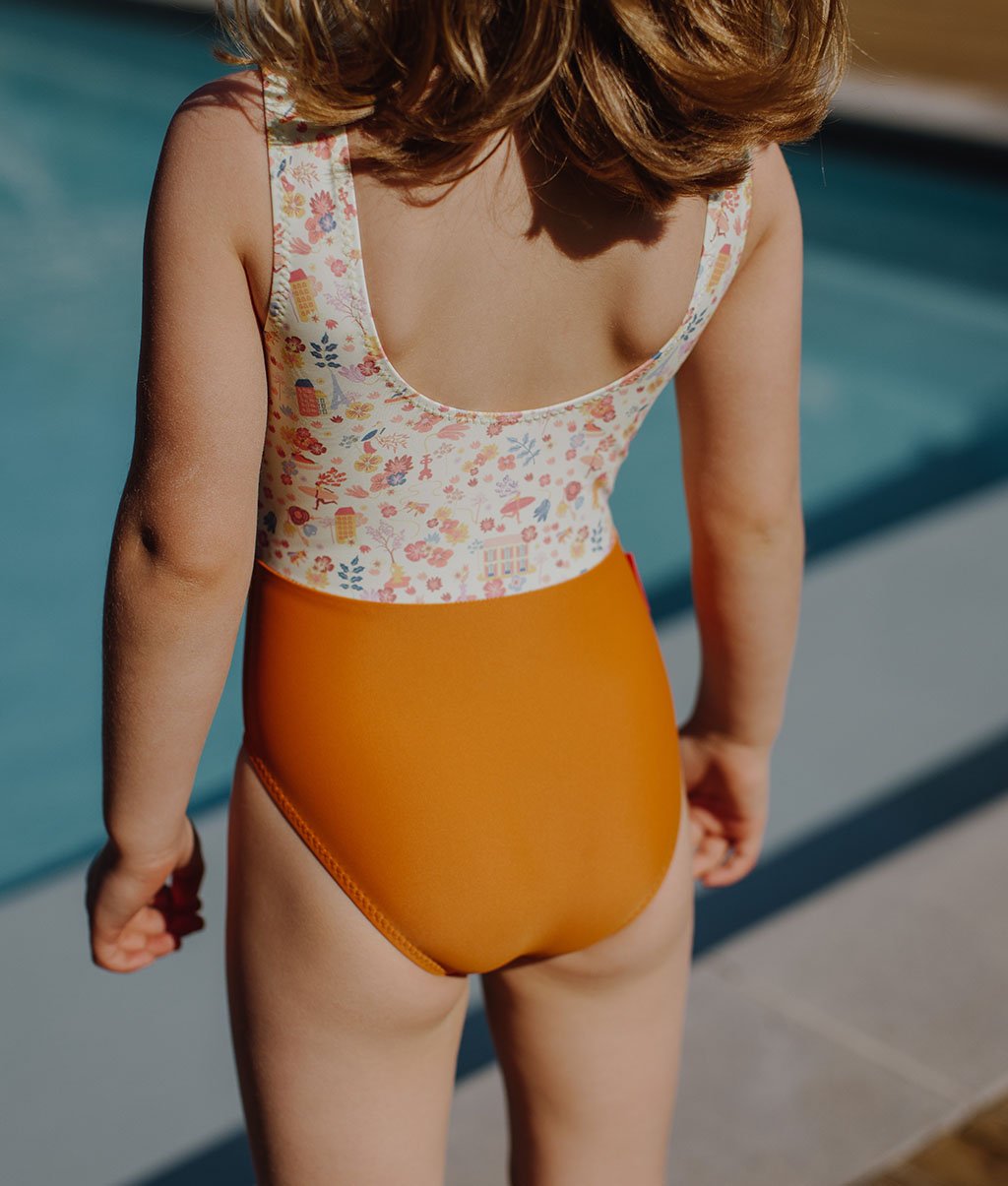 Costume da bagno bambina Dried Flowers Anti-UV, intero, Cool Kids Only!